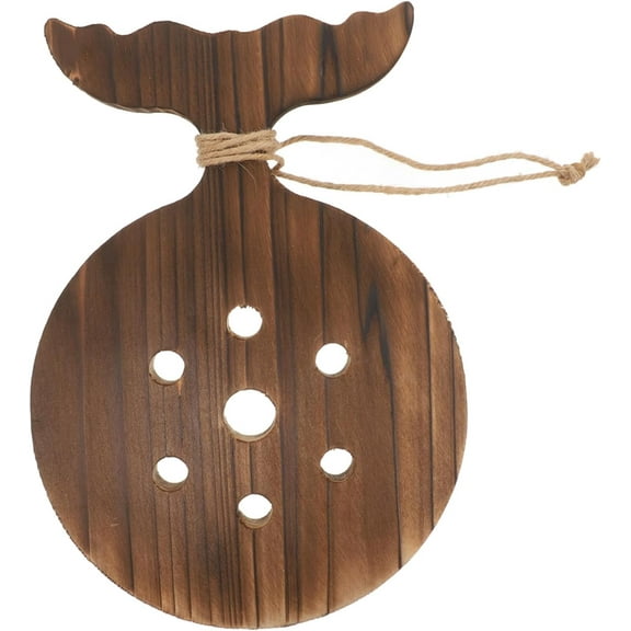ABCISI Sturdy Wooden Wall Planter Fish Tail Staghorn Fern Board Rustic Home Decor Indoor Plant Holder