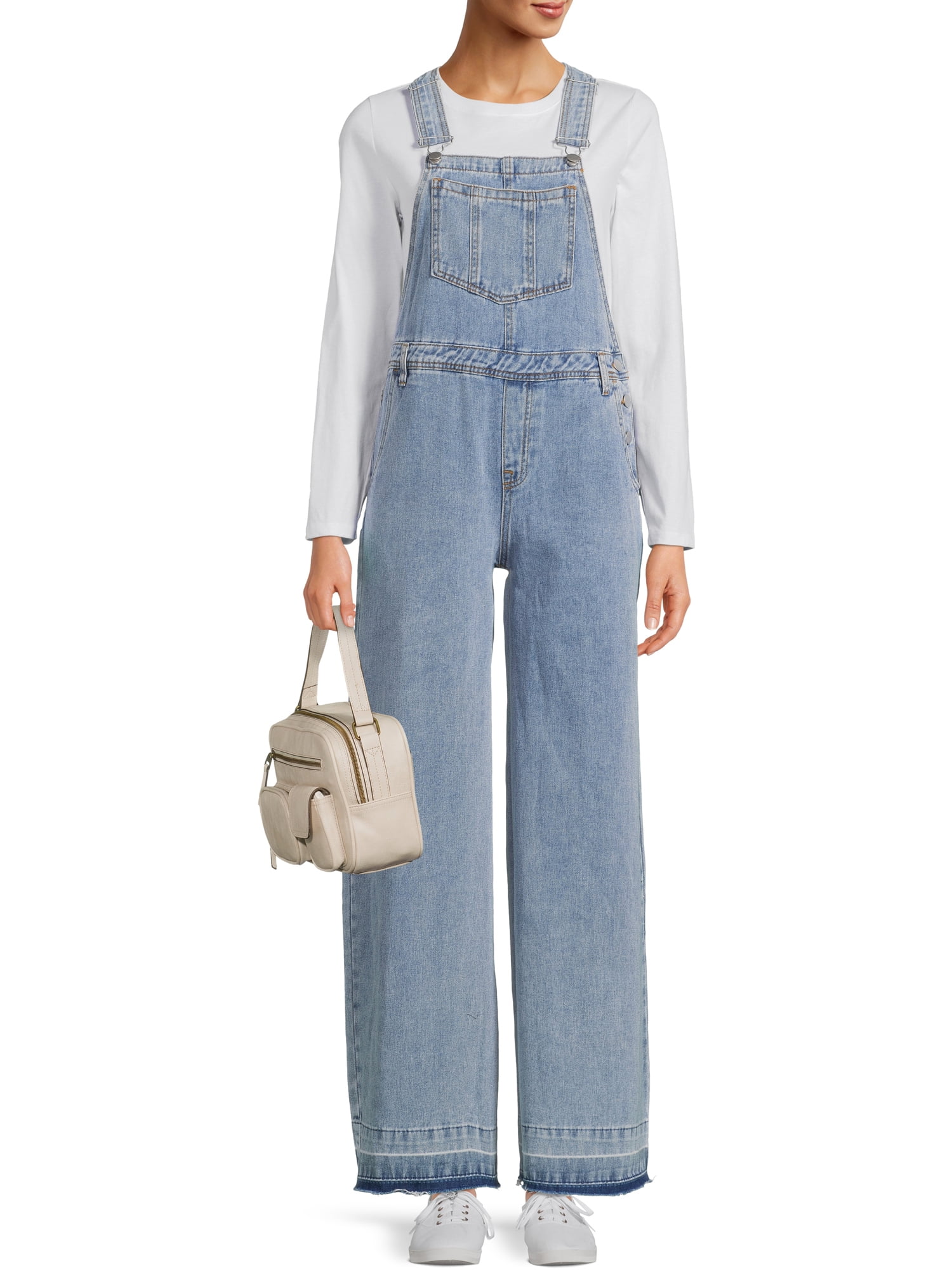 No Boundaries Juniors' Wide Leg Overalls