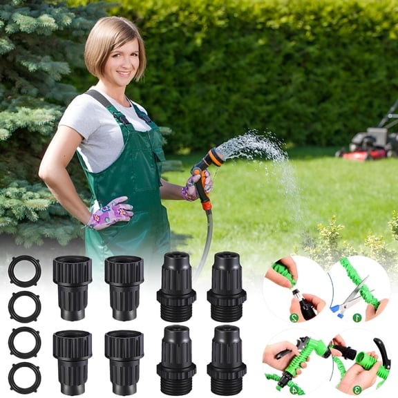 ICERUN Expandable Garden Hose Repair Kit,Plastic Flex Hose Repair Kit,Male and Female Hose End Repair Fittings/Connector