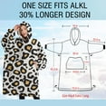 thumbnail image 4 of Oversized Wearable Blanket Hoodie,Black and Yellow Of Leopard Print Sherpa Blanket Hoodie with Super Pockets,Super Warm Fuzzy Pullover for Women & Men, 4 of 6