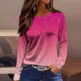 thumbnail image 2 of MEICHEN Womens Long Sleeve Shirts Causal Cute Sparkly Print Crewneck Shirts Petite Spring Fahsion Blouse, 2 of 5