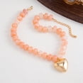 thumbnail image 4 of NICKSUN Chunky Heart Necklaces for Women, Colorful Resin Beaded Choker Necklace, Cute Gold Puffy Heart Statement Necklace Trendy Acrylic Choker Jewelry Gift, 4 of 8