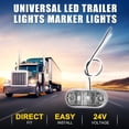 thumbnail image 2 of Luces de marcador de remolque LED para camiones 24V, ovaladas, de goma, impermeables, blancas, 2 piezas, 2 of 7