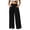 Black-1, variant on Womens Cotton Pants High Waist Wide Leg Dress Pants Business Casual Office Trousers Summer Boho Travel Workwear