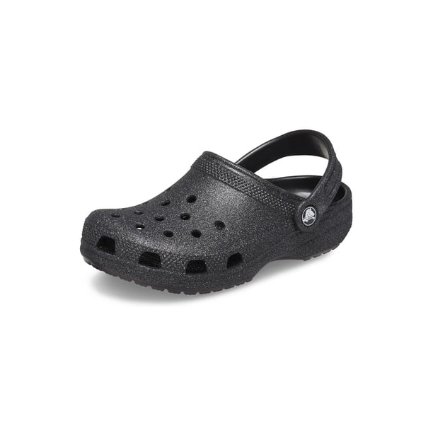 Zapatillas Crocs Classic Glitter Brillo Negro para Niños Pequeños