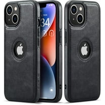 Casus Logo View Classic Slim Leather Case for iPhone 14 Plus - Black