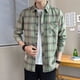 thumbnail image 2 of Camisa y blusa para hombre, manga larga, para hombre, con bolsillo, a cuadros, marca barata, botones, ropa de lujo original, estética social, cuello, 2 of 5