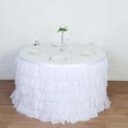thumbnail image 5 of Efavormart 14ft 5-Tier White Chiffon Ruffled Tutu Table Skirt with Satin Backing, 5 of 11