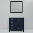 thumbnail image 4 of Big Sur 36 in W x 22 in D Right Offset Navy Blue Single Bath Vanity, Cultured Marble Top and 34 in Mirror, 4 of 8