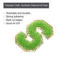 thumbnail image 3 of Uxcell 4Pcs Chenille Letter Patches Iron on Letter Patches Green S Alphabet Decorative Repair Embroidered Patches, 3 of 5