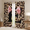thumbnail image 2 of Erosebridal Fashion Women Cheetah Print Blackout Curtains Set of 2 (52x84 Each) For Kids,Letter E Initial Monogram Window Curtains, 2 of 7