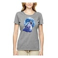 thumbnail image 2 of Wolf Howling at the Moon | Womens Animal Lover Graphic T-Shirt, Heather Grey, Medium, 2 of 3