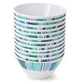 thumbnail image 2 of Gibson Home 136418.01 6 in. Tropical Sway Orleans Melamine Bowl Set, Blue - 12 Piece, 2 of 6