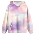 thumbnail image 4 of larppty Cute Hoodies for Girls Tie Dye Oversized Pullover Sweatshirts Long Sleeve Trendy Shirts Preppy Clothes (Purple,1-2 Years), 4 of 4