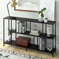 thumbnail image 2 of Evelyn&Zoe Winthrop 52" Wide Rectangular Console Table with Glass Shelves, Brass, 2 of 8