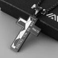 thumbnail image 3 of HZMAN Basketball Football Soccer Cross Pendant, I CAN DO ALL THINGS STRENGTH Bible Verse Stainless Steel Necklace (Soccer Black), 3 of 7