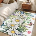 thumbnail image 4 of Hallway Runner Rugs 2.7x5 Ft, Spring Daisy Leaves Non Slip Area Rugs for Kitchen Bedroom Entryway, Farmhouse Watercolor Flowers Butterfly Washable Carpet Runner Rug Floor Mats for Bedroom Home Decor, 4 of 8