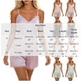 thumbnail image 3 of SHTXOZHI Womens Sleeveless Lace Trim Tank Top Pajamas Set Cute Breathable Ruffle Sleepwear Solid Color Homewear, 3 of 5