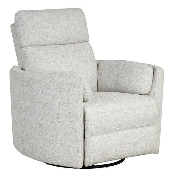 Pemberly Row Fabric Power Swivel Glider Recliner in Fossil Finish