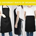 thumbnail image 3 of FNNMNNR 1PC Apron for Men Professional - Cooking Aprons for Women With Pockets - Adjustable Black Aprons for Men - Bib Aprons With Pockets Water & Oil Resistant, 3 of 4