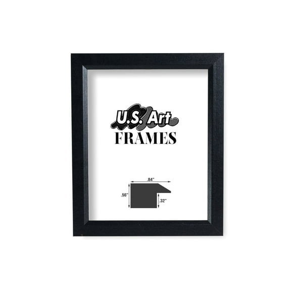 Black .84 inch Picture Frame, Solid Wood Wall Decor Poster Picture Frames by US Art Frames