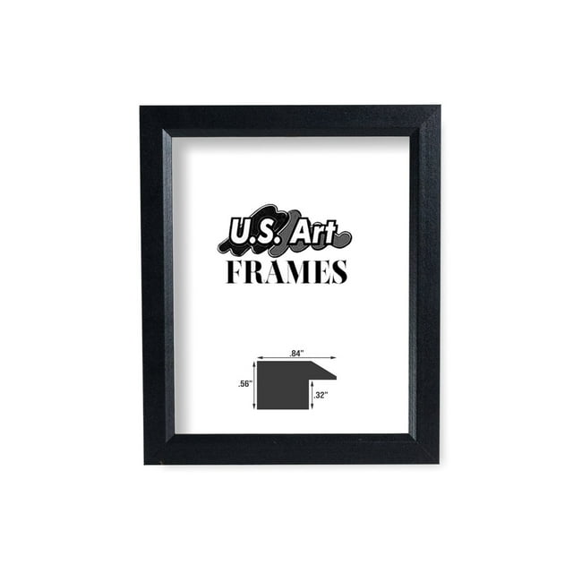 Black .84 inch Picture Frame, Solid Wood Wall Decor Poster Picture