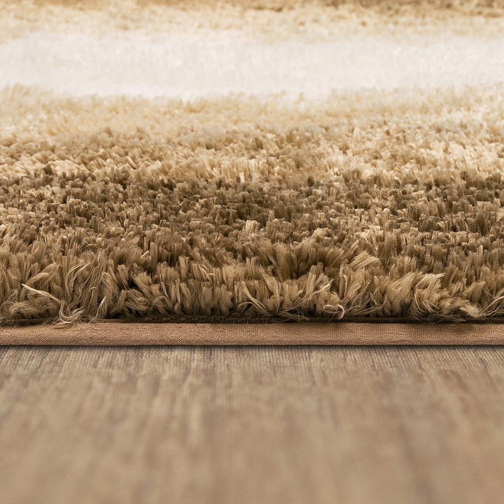 Mohawk Home Ombre Plush Pile Stain/Fade Resistant Non-Slip Machine Washable Bath Mat, Barley, 1' 5" x 2'