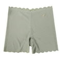 thumbnail image 1 of Fvwitlyh Pantoufles Pour Femmes Women'S Ice Silk Shorts For Layering With Ruffled Edges Green,L, 1 of 4