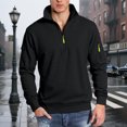 thumbnail image 2 of CONZONE Mens Pullover Sweatshirts Long Sleeve Sweatshirt for Men Trendy Plus Size Quarter Zip Stand Collar Fall Hoodie Sweatshirt, 2 of 9