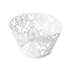 Weddingstar Lace Hearts Filigree Paper Cupcake Wrappers (12) White Shimmer