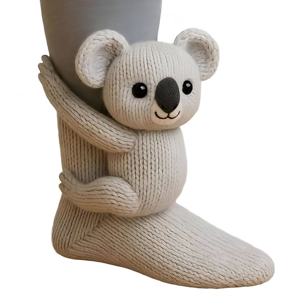 OQRKI 3D Plush Animal Socks Unisex - Color D, Cat Skeleton/Bat/Axolotl, 100% Polyester Soft, One Size Fits Most for Adults & Teens, Machine Washable Gift/Loungewear, Size Free Size