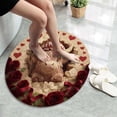 thumbnail image 5 of Highland Cow Area Rug Valentines Day 31.5x31.5 Inch Decorative Home Mat, Indoor Outdoor Carpet for Farmhouse Porch Entryway Living Room, Rustic Country Decor Gift for Mom Wife Farmers, 5 of 8