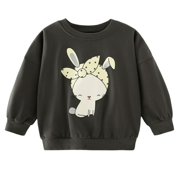 Fesfesfes Gray Sweatshirt Fall And Winter Fashionable Sleeve Flower Long Sleeve Sweatshirt Cute Girls Pullover Sweatshirt