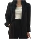 thumbnail image 1 of Puntoco Abrigo Moda Mujer Cómodo Casual Bolsillo Botón Cuello vuelto Color sólido Manga larga Sin capucha Casual Outwear tops Liquidación Puntoco Puntoco-1, 1 of 5