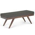 thumbnail image 1 of Chanelle 48 inch Wide Mid-Century Modern Rectangle Ottoman Bench in Dark Grey Tweed Look Fabric, 1 of 9