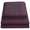 thumbnail image 2 of Olivia Branch 1800 Thread Count Microfiber Bed Sheet Set California King - Eggplant Purple, 2 of 2