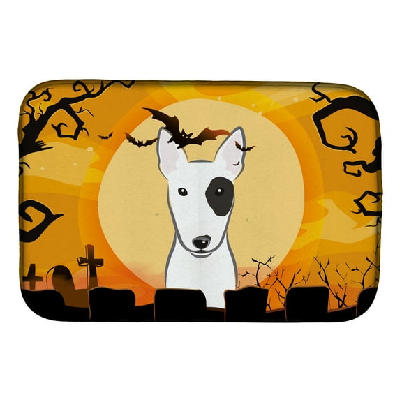 Halloween Bull Terrier Dish Drying Mat