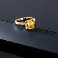 thumbnail image 4 of Gem Stone King 3.72 Ct Cushion Yellow Citrine 18K Yellow Gold Plated Silver Ring, 4 of 5