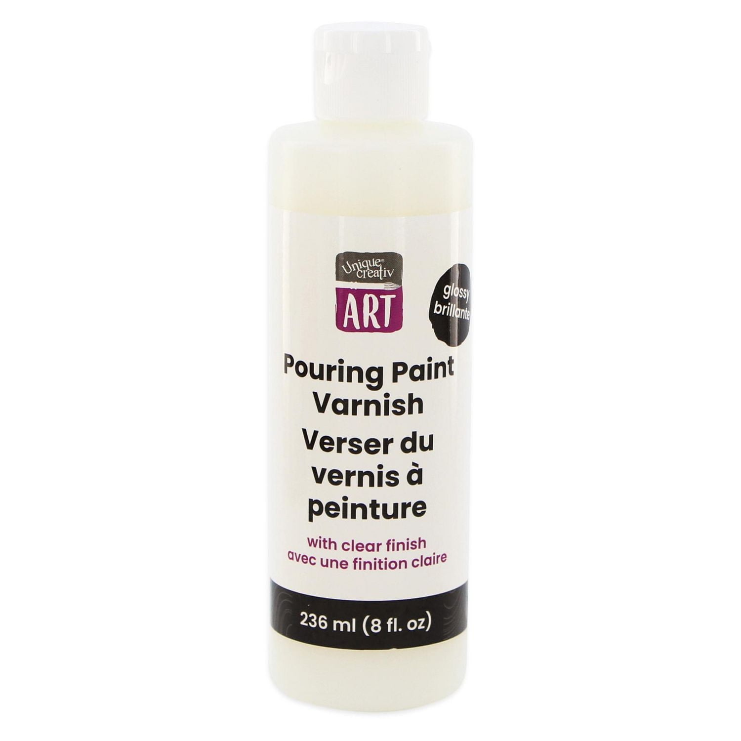 UNIQUE CREATIV ART Pouring Paint Varnish, 236ml, Glossy, Clear