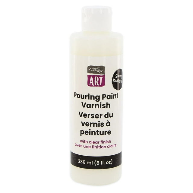 UNIQUE CREATIV ART Pouring Varnish — Clear Gloss, Self‑Levelling, 236 mL