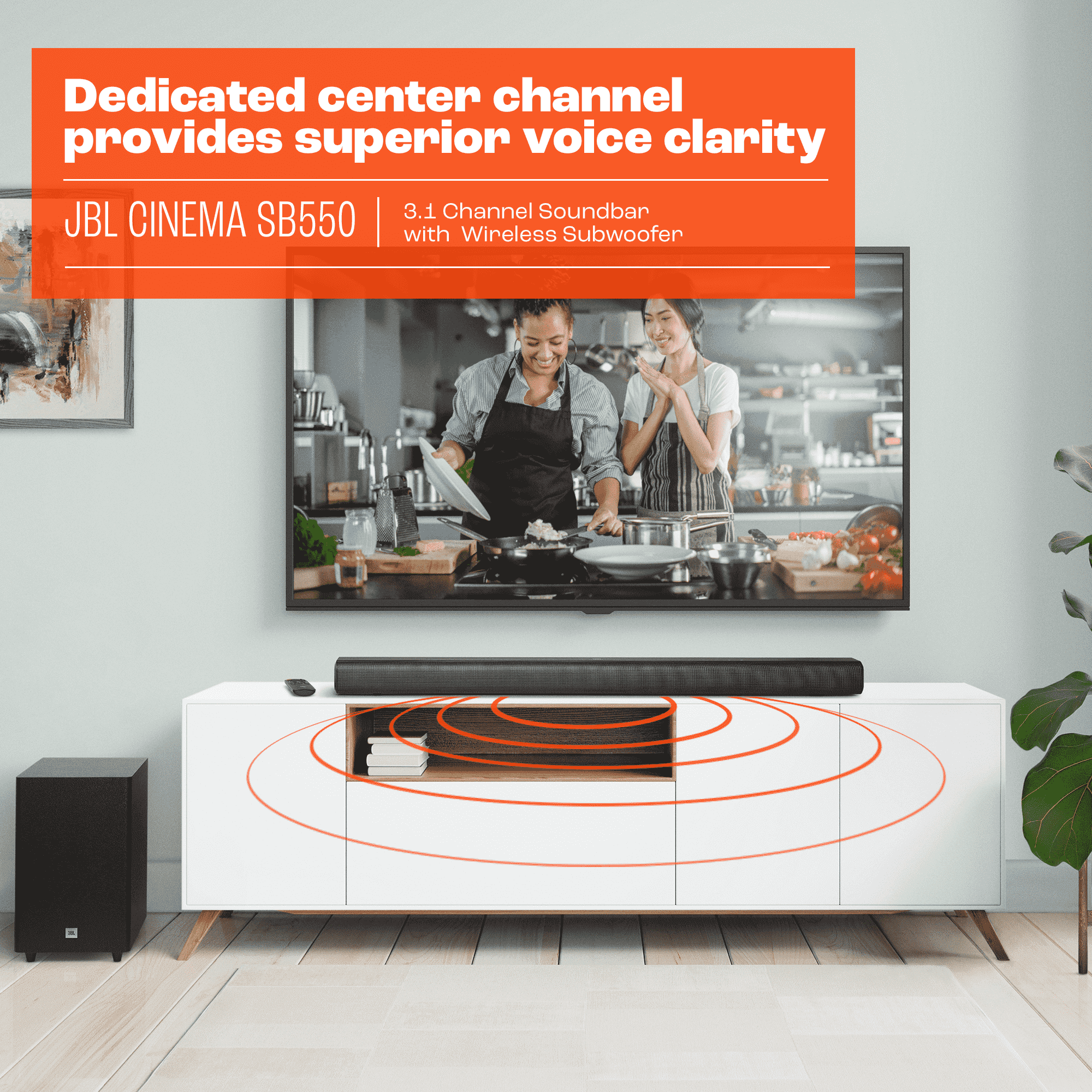 Open Box JBL CINEMA SB550 - 3.1 Channel Soundbar with Wireless Subwoofer