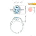 thumbnail image 4 of ANGARA Natural Cushion 2.45 ct Aquamarine Halo Ring with Marquise Motifs in 14K White Gold for Women (Size-10x8mm) | March Birthstone, Anniversary, Jewelry Gift for Women | Natural Aquamarine Ring, 4 of 8