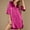 Pink, variant on VgaVtl Womens Plus Size Sleep Shirts Elbow-Length Green Womens Nightgowns Plain Silk Loose Button Down Nightgowns
