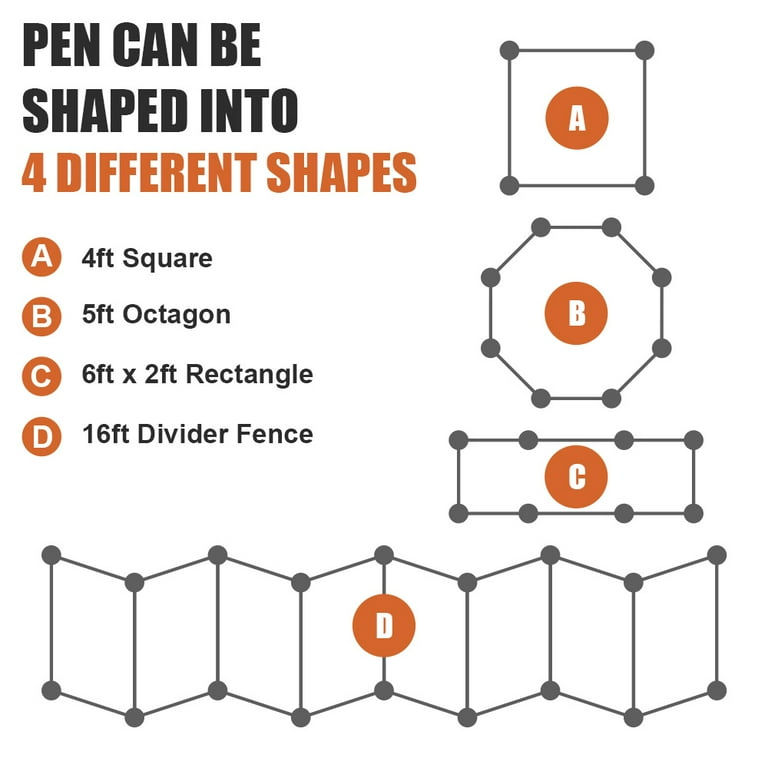 Vibrant Life, 8-Panel Indoor & Outdoor Pet Exercise Play Pen with Door, 18"H