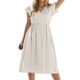 thumbnail image 1 of Vestido informal de mujer con cuello en V y cintura lisa - Tejido de poliéster - Estilo fresco - Tallas S-XL, 1 of 6