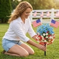 thumbnail image 4 of Hagloyecr Artificial Flower Outdoor Topiary Trees Violet Ball Flower 4th of July Decor,Patriotic Tree Decoration with Ground Spikes,Fake Bushes Plants Shrubs for Indoor Outdoor Garden,Veteran Day B, 4 of 6