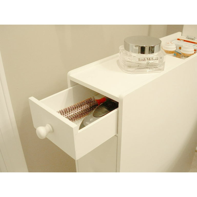 Proman Products Small Bathroom Floor Cabinet in Pure White