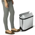 thumbnail image 5 of simplehuman 2.6 gal Stainless Steel Butterfly Bathroom Step Trash Can, Brushed, 5 of 8