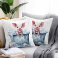 thumbnail image 2 of Pig Taking Outdoor Pillow Covers Pack of 2 A Bath Waterproof Throw Pillow Covers Decorative Cushion Cases for Patio Garden Tent Balcony Couch 20x20 inch, 2 of 8