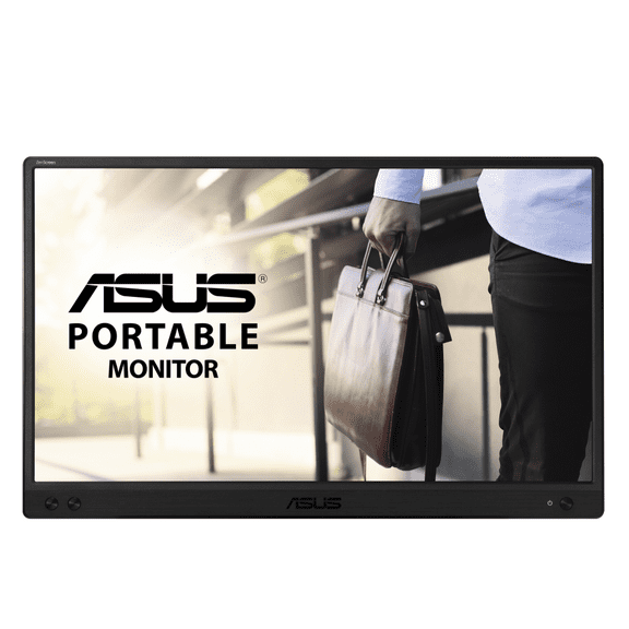 ASUS ZenScreen 15.6" Portable USB Type-C Monitor- Full HD, IPS Panel, USB Type-C, USB-Powered, Flicker Free, Blue Light Filter, Tripod Mountable, Anti-Glare Surface, Protective Sleeve- MB166C